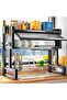Metal Dish Drying Rack Holder Unit with Storage Cabinet - 2