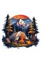 Camping Caravan Campfire Colorful Print 60 cm Baskes