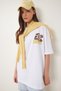 Women's White Printed Cotton Knitted T-Shirt Zv00300 - 2