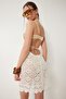 Women's Bone Backless Mini Knitwear Beach Dress Ki̇00118 - 4
