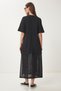 Women's Black Stretchy Knitted Top Lace Skirt Dress Cr00486 - 7
