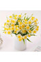 Artificial 15 Daffodil Flower Bouquet Wet Textured 35 cm White - 4