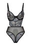Siyah Dantel Brodeli Çiçekli Kapsız Çıtçıtlı Örme Body THMSS25BD00000 - 10