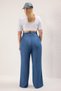 Dark Blue High Waist Wide Leg Summer Tencel Plus Size Wide Leg Jeans Tbbss25Cj00021 - 4
