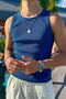 Unisex Lycra Indigo Ribbed Undershirt - 5