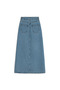 Long Bell Denim Skirt Light Blue - 2