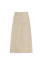 Long Flared Denim Skirt Beige - 2