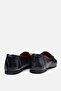 Women's Leather Black Buckle Loafer - 8