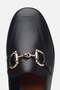 Women's Leather Black Buckle Loafer - 5