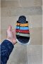 Women's Genuine Leather Orthopedic Heel Spur Massage Sole Color Combination Slippers - 3