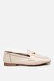 Women's Leather Ecru Buckle Loafer - 3
