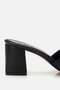 Women's Black Heeled Slippers - 5
