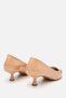 Women's Patent Leather Beige Short Heeled Stiletto - 8