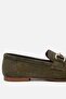 Women's Leather Khaki Buckle Loafer - 6
