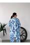 Women's patterned kimono and pants two-piece set - 6