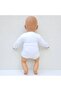 White Plain Long Sleeve Bottom Snap-On Bodysuit - 8