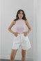 Powder Pink Halter Neck Ribbed Tank Top