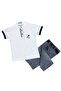 Boy's White T-Shirt with Phalmia Embroidery Capri Set - 2