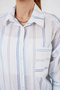 Women's Striped Oversize Shirt 20278 - White - 5