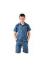 Boy's Navy Buttoned Shirt and Double Shorts Set - 3