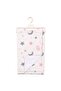 Unisex White Pink Piping Cloud Moon Star Patterned Flannel Blanket - 3