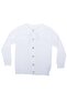 Girl's White Stripe Knitted Patterned Pearl Buttoned Knitwear Cardigan - 5