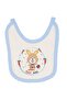 Unisex Baby Ecru Blue Piping Rabbit Carrot Patterned Combed Cotton Apron - 3