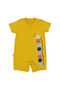 Baby Boy Yellow Knurled Jumpsuit with Snaps - 2
