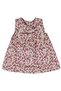 Baby Girl Beige Purple Floral Patterned Big Bow Dress - 4