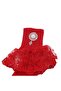 Baby Girl Red Tulle Stone Socks - 4