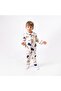 Unisex Ecru Brown Lacquer Smile Printed Teddy Bear Patterned Double Breasted Lapel Pajamas Set - 7