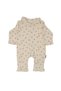 Baby Girl Ecru Little Floral Sleeves Ruffled Baby Collar Snap Jumpsuit - 4