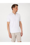 White Slim Fit 100% Cotton Zippered Polo Collar T-Shirt 50302607-Vr013 - 3