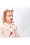 Unisex Salmon Yellow Piping Red Teddy Bear Print Double Breasted Lapel Pajamas Set - 4