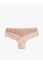 Cotton Lace Detailed Leopard Patterned Brazilian Women's Panties - 2