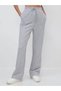 Women's Seasonal Loose Wide Comfortable Leg Gray Sweatpants with Side Pockets