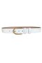 100% Genuine Leather, White Women's Jeans with Gold Buckle, Sports Belt 4 Cm=an-byn-12 - 7
