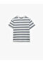 Cotton Short Sleeve Crew Neck Striped Oversize T-Shirt