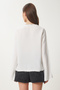 Contrast Striped Tie-Up Summer Blouse Ecru Lbv0060 - 8