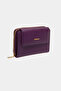3802 Genuine Real Leather Small Women's Wallet Flother Plum - 2