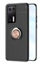 Huawei P40 Case Range Silicone with Ring - Black-Gold Zngzr