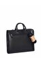 Black Leather Classic Briefcase - 241 1 - 3