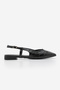 Women's Pointed Toe Open Back Strap Casual Ballerinas Tafiza Black Croco - 3