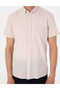 Beige Linen Blended Regular Fit Short Sleeve Shirt 50303418 -Vr011 - 6