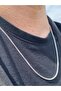 Steel Men's Necklace Chain Cylinder Model Silver Color 60 cm - 3