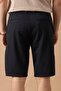 Men's Elastic Waist Relaxed Cut Navy Blue Shorts - 5