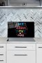 Colorful My Kitchen My Rules Glass Stove Back Protector, Heat Resistant Countertop Built-In Kitchen Protection - 2
