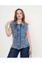 Denim Zero Sleeve Short Vest - 4