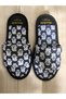 Unisex Ghost Patterned Open Front Soft Sole House Slippers