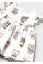 Baby Girl Printed Dress with Diaper Cover White 1869 - 3